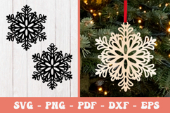 Snowflake laser svg dxf png| Christmas Snowflakes ornament Product Image 1