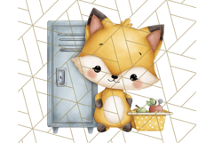 Cute Back to School Animals PNG Clipart with Books &amp; Bags Product Image 3