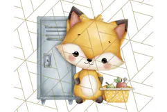 Cute Back to School Animals PNG Clipart with Books & Bags Product Image 3