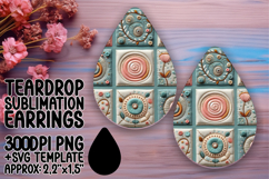 Playful Teardrop Earrings Design for Printing , Patchwork Product Image 1