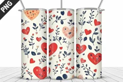 Lovely Hearts Tumbler Design | Valentine's Day Tumbler Wrap Product Image 4