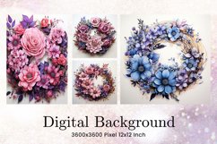 Flower Pattern Background Wallpaper Digital Paper_35 Product Image 1
