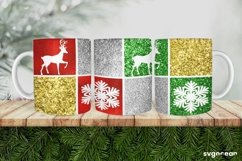 Glitter Coffee Mug Wrap | Christmas Sublimation | PNG Product Image 1