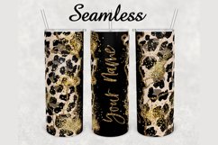 Cheetah Gold Glitter Agate 20 oz sublimation design tumbler Product Image 1