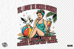 Funny Vintage Summer Beach Girl Clipart Product Image 1
