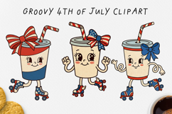 Groovy 4th of July Clipart Bundle 80 PNG Product Image 11