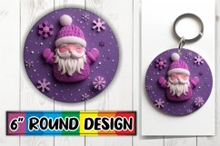 Holiday 3D Santa Claus Round Design Sublimation Print Product Image 1