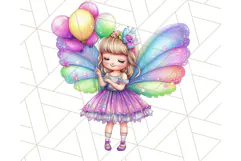 Pastel Fairy Clip Art PNG With Glitter, Rainbow Fairy Png Product Image 3