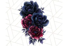 Gothic Floral PNG, Dark Aesthetic Flowers Clipart Print Product Image 3