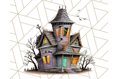 Halloween Buildings Clipart PNG, Haunted Houses Art Product Image 3