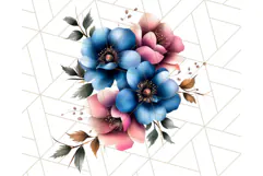 Gothic Floral PNG, Dark Aesthetic Flowers Clipart Print Product Image 3