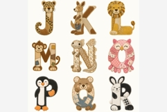 Patchwork Animals Alphabet PNG Bundle Product Image 4