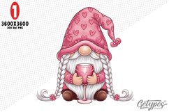 Valentine Gnome Sublimation Clipart - High Quality Design Product Image 1