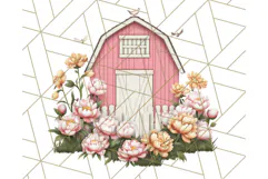 Vintage Cottagecore Barn PNG Clipart, Farmhouse Style Product Image 3