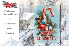 Vintage Christmas Candy Cane Garden Flag Design Product Image 1
