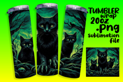 ELEGANT 20oz Sublimation Tumbler Wrap , Horror Halloween Product Image 1