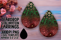 Sleek Teardrop Earrings Artwork Template , Leopard Print Product Image 1