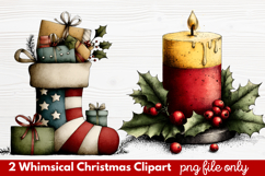2 Whimsical Christmas Clipart | Cute Holiday PNG Set Product Image 1