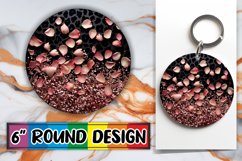 Sparkle Petal Leopard Sublimation Circle: Keychain, Coaster Product Image 1