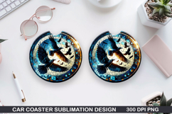 Crows Car Coaster Sublimation| Crows Coaster PNG Design Product Image 1