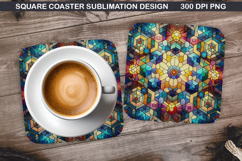 Christmas Coaster Sublimation, Christmas Coaster PNG Design Product Image 1