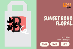 Sunset Boho Floral Monogram Product Image 1