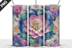 3D Flowers Tumbler Wrap | Sublimation Design | Tumble PNG Product Image 4
