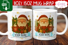 Christmas mug wrap PNG, Cute Santa mug PNG Product Image 2