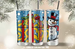 Retro Christmas Tumbler Wrap Sublimation Designs Product Image 3