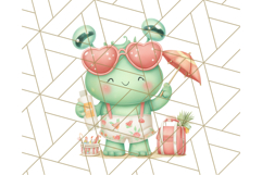 Alien Vacation Clipart PNG, Cute Summer Galaxy Art Clip Art Product Image 3