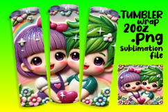 Lovely 20oz Tumbler Template for Gifts , 3D Characters Product Image 1