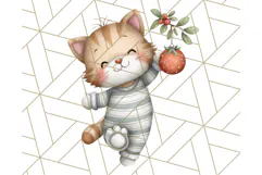 Christmas Pets in Pajamas Clipart PNG, Christmas Png Clipart Product Image 3