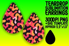 Neon Bliss Teardrop Earring Sublimation Design Product Image 1