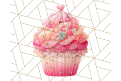 Paper Cupcake Clipart Layered Paper Scrapbook Collage Png Product Image 2