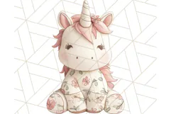 Pink Floral Stuffed Animal Clipart PNG, Cute Stuffed Animals Product Image 3