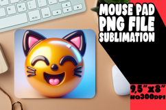 Joyful Desk Pad Sublimation PNG, 3D Emoji Product Image 1