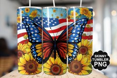 Butterfly and Sunflower Tumbler Wrap for Sublimation Product Image 1