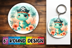 Enchanted Circle Keychain PNG, Cute Dino Product Image 1