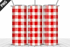 Red Plaid Tumbler Design | Valentine's Day Tumbler Wrap Product Image 2