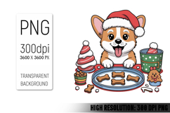 Cute Christmas Dog, Animal Sublimation Clipart PNG Product Image 1