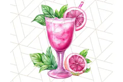 Pink Summer Clipart, Cute Beach Icons, Aesthetic PNG Product Image 3