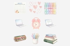 Back to School Aesthetic Clipart Bundle | 65 Watercolor Product Image 12