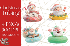 Christmas Characters Snow Tubing PNG Product Image 1
