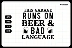 Funny Man Cave Sign Saying SVG | Beer and Bad Language Product Image 3