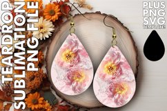 Petal Harmony: Teardrop Earrings Sublimation Designs PNG Product Image 1