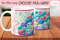 Love yarn mug wrap PNG for sublimation| Knitting crochet mug Product Image 2
