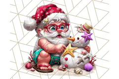 Summer Christmas Clipart PNG, Tropical Holiday Art Clip Art Product Image 3