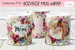 Mom Photo Mug Wrap and coaster sublimation PNG, Mother's day Product Image 8
