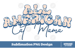 American Cat Mama Papa 4th of July USA Paw DTF PNG Bundle Product Image 2