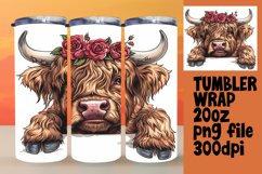 Peekaboo Cow Tumbler Wrap - Farm Animal Sublimation Product Image 1